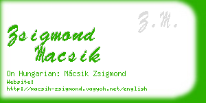 zsigmond macsik business card