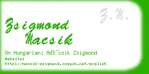 zsigmond macsik business card